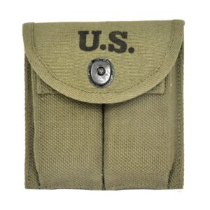 M1 Carbine Buttstock Pouch Canvas Rifle Stock 1942 Magazine Pouch with Dual Compartments