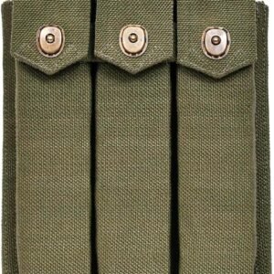 US WWII Thompson 3 Cell Magazine Pouch Military Style Canvas Ammo Pouch for Tactical & Reenactment Gear